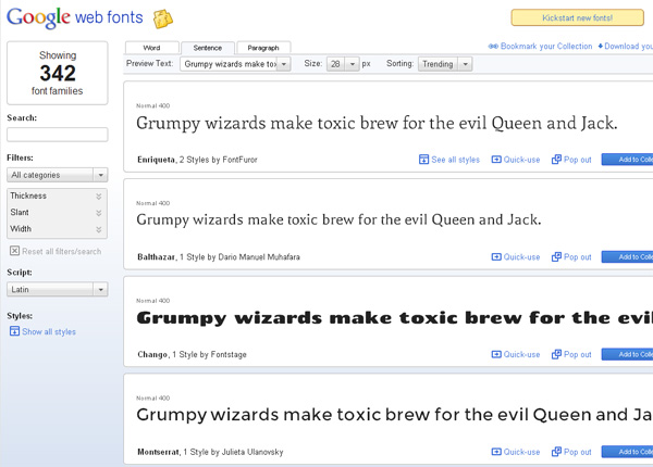 Google Web Fonts